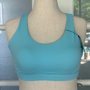 Nine Bull Blue Sports Bra Size L Racerback Cutout NWT